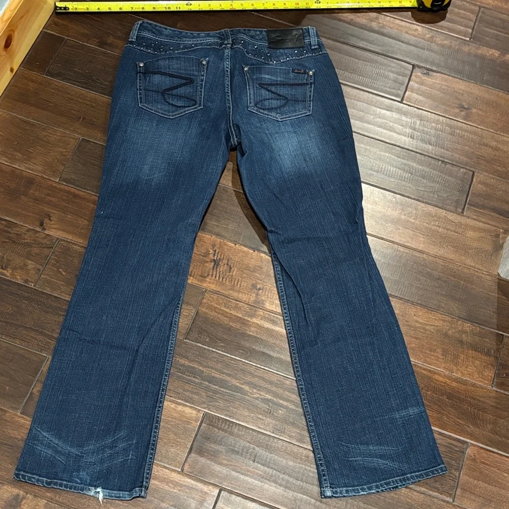🫶🏼embellished Seven7 Women's Straight Leg Jeans - Dark Blue size 14 - Picture 8 of 11